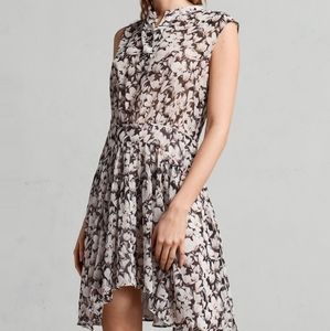 AllSaints Victoria Magnolia Silk Floral Dress Sz 6